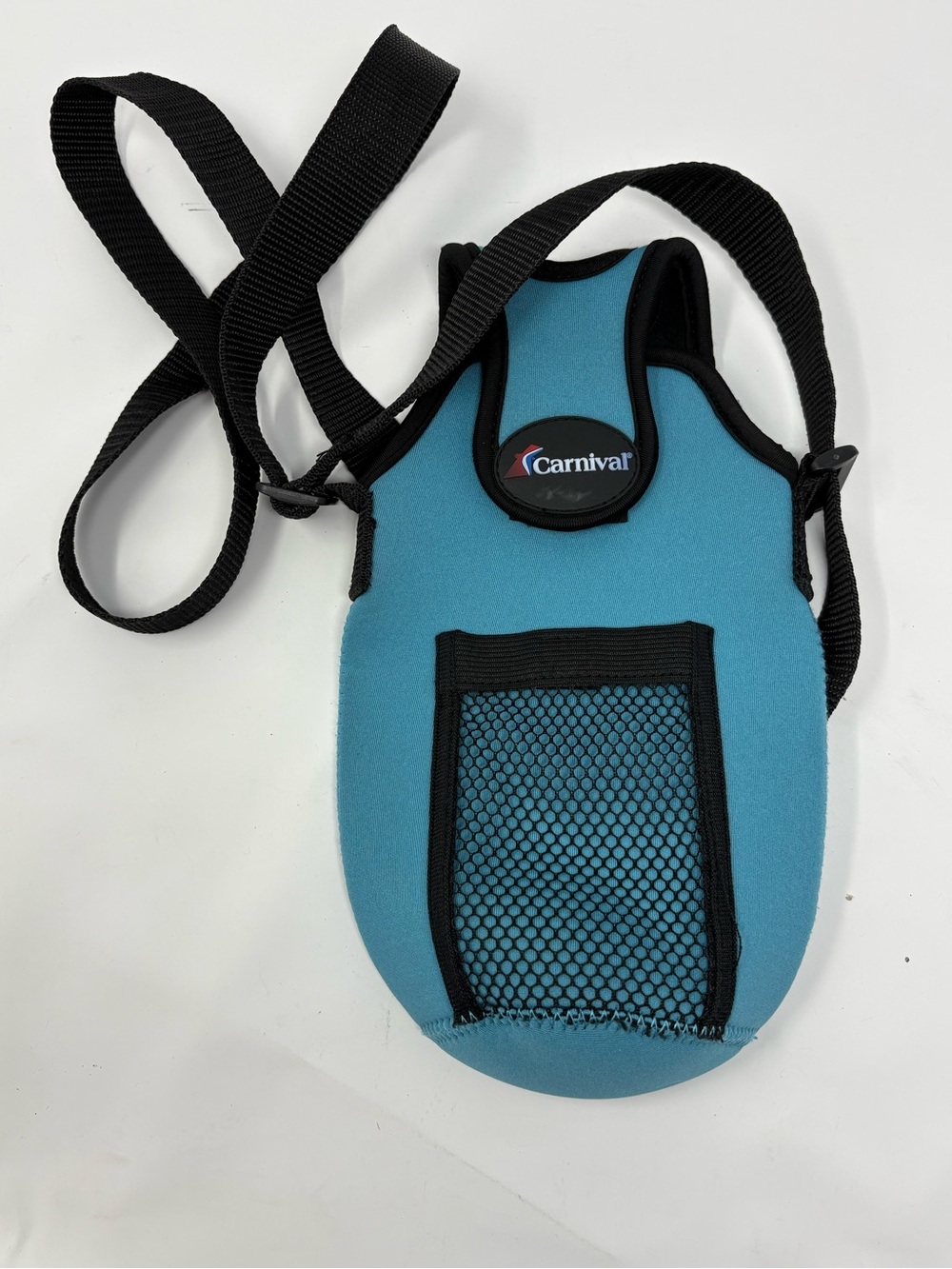 Carnival Cruise Ship Large Water Bottle Holder w/Adjustable Shoulder Strap Blue